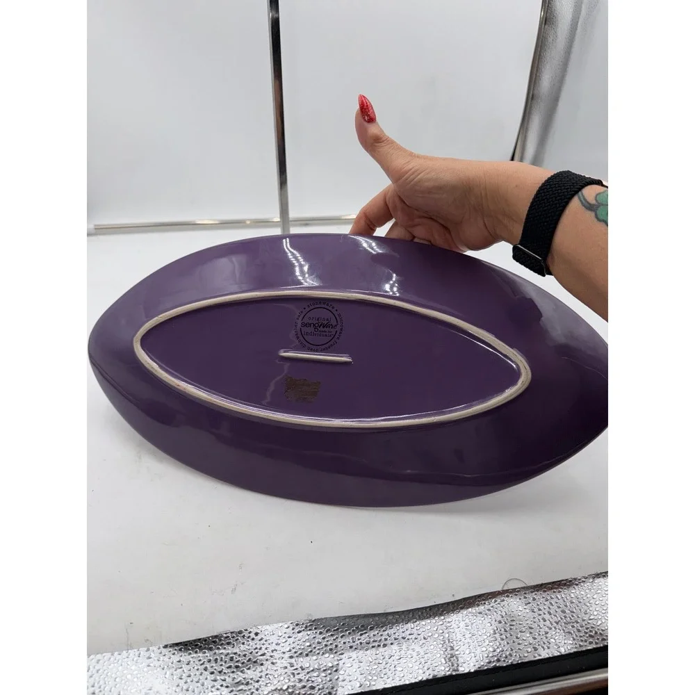 SengWare Purple Stoneware Oval Serving Platter Original SengWare Plate